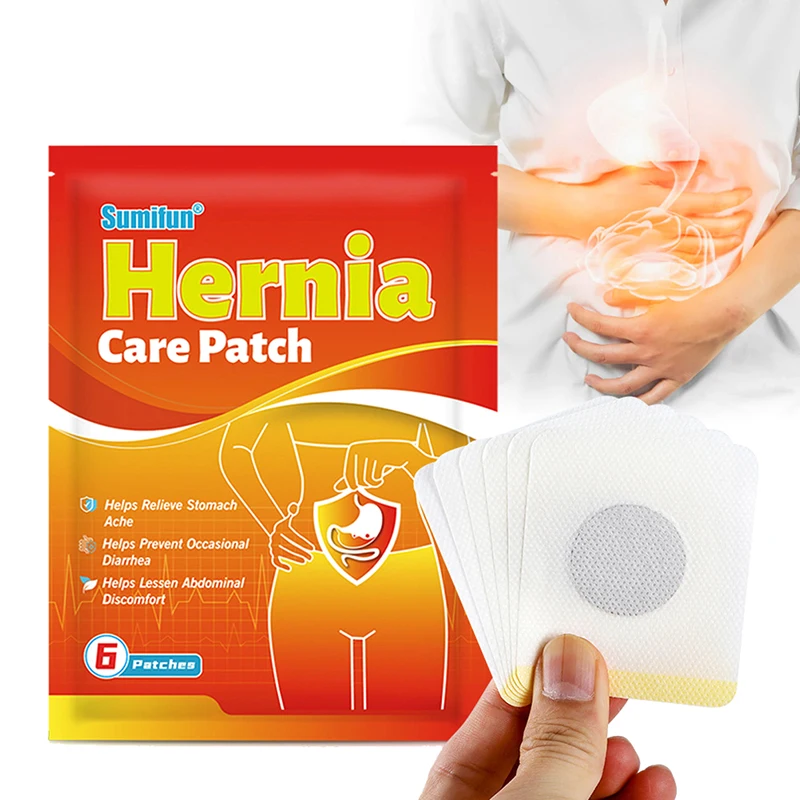 Hérnia Tratamento Adesivos para Adultos, Acupoint Gesso, Baby Umbilical Pain Patch, 6pcs