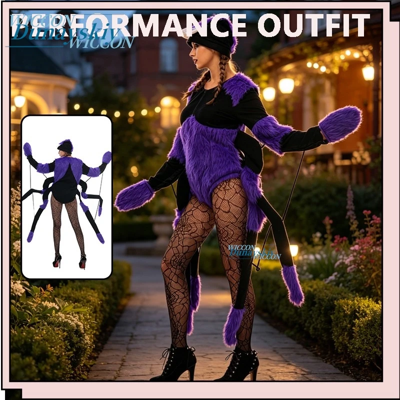 

New Halloween Purple Laced Cosplay Costume Party stage Carnival Performance Outfit Props