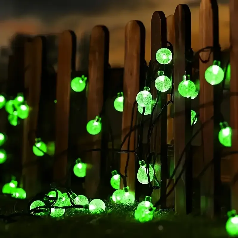 1 قطعة 12 م/39.37 قدم. 100 كرة كريستال LED للهالوين مع 8 أوضاع إضاءة لتزيين حفلات المنزل والحديقة والفناء