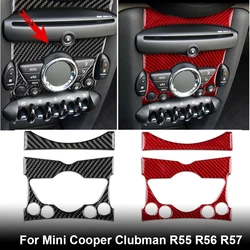 Carbon Fiber Car Stickers Interior Trim Central Control Knob Panel Cover Sticker Accessories For Mini Cooper Clubman R55 R56 R57