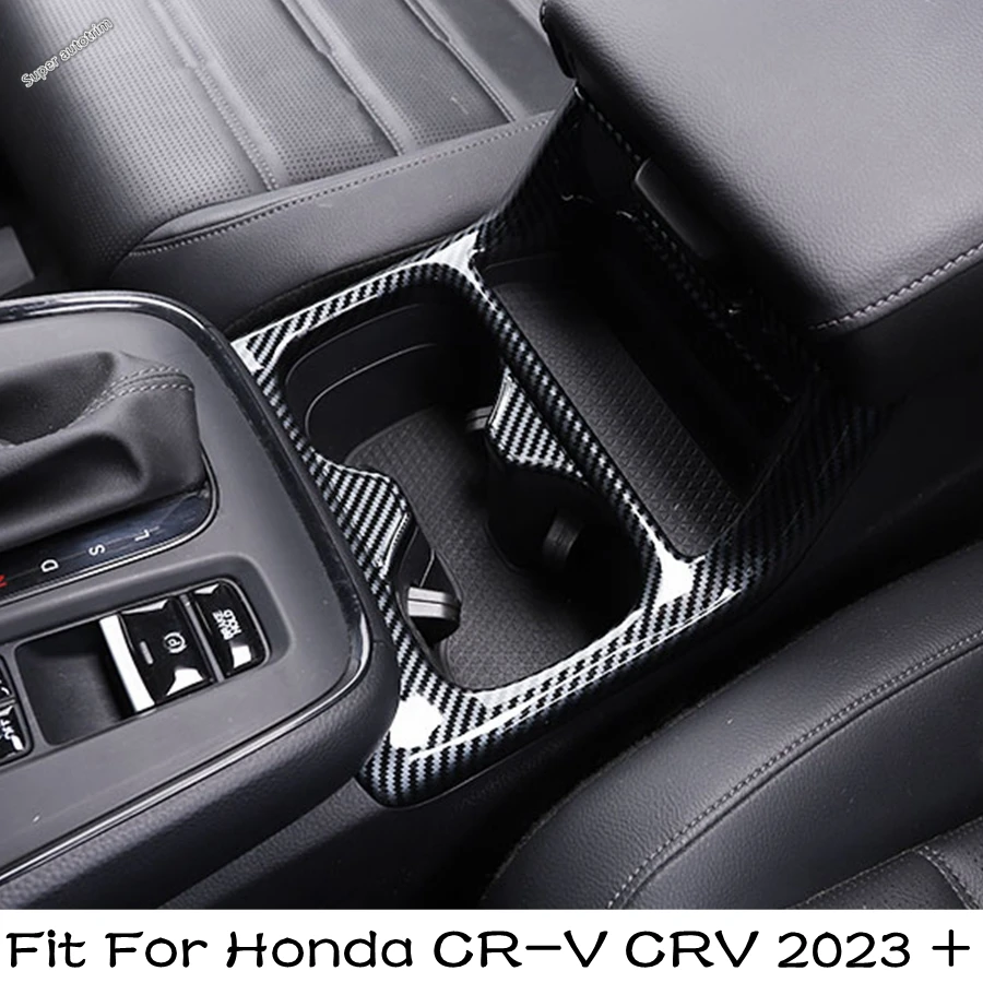 

Front Row Water Cup Holder Frame Trim Cover Fit For Honda CR-V CRV 2023 2024 Wood Grain / Carbon Fiber / Matte Accessories