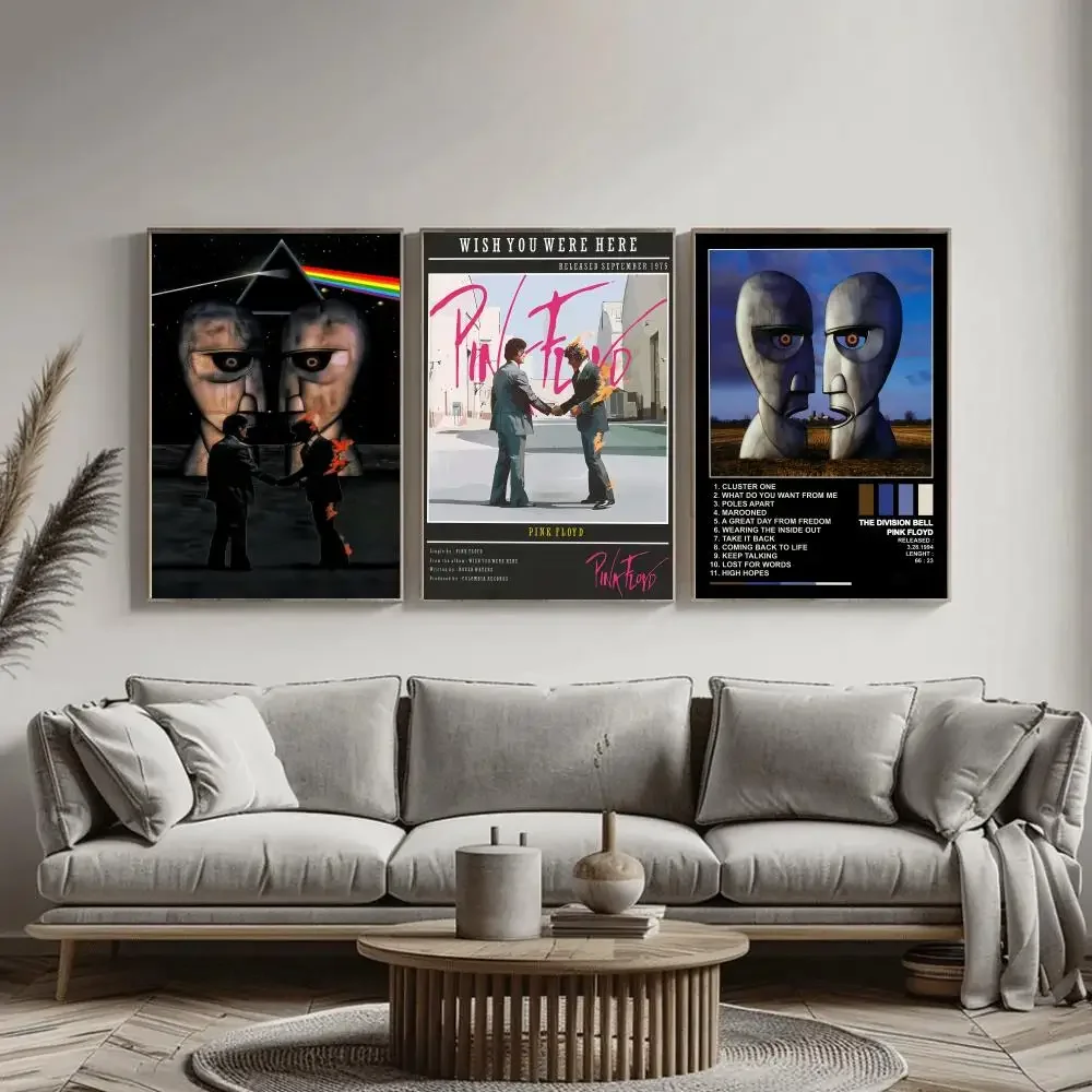 Pop Rock Band P_PinkS F_Floyd Poster Wall Art Sticky for Living Room Bedroom Office Hallway Bar Home Decor Gift Idea