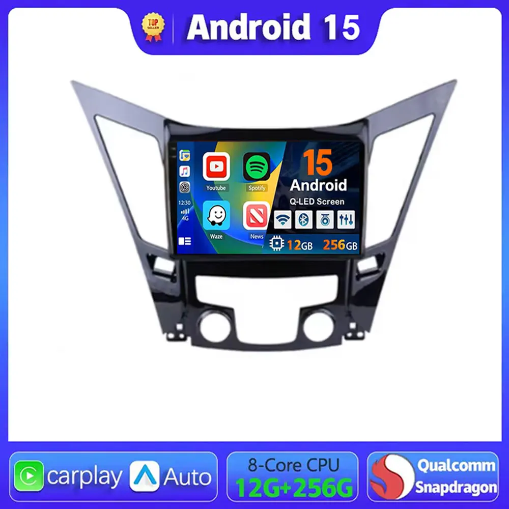 

Android 15 For Hyundai Sonata 6 YF 2009-2014 Multimedia Carplay Auto Car Head Unit Player GPS Navigation DVD 2DIN Radio Stereo