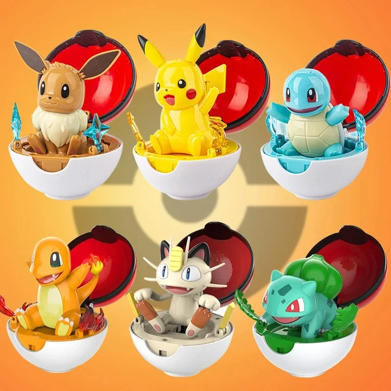 

Pokemon Pokeball Genuine 6 Styles Toy Set Pokeball Pocket Monster Pikachu Eevee Charizard Gyarados Blastoise Figures Model Gift