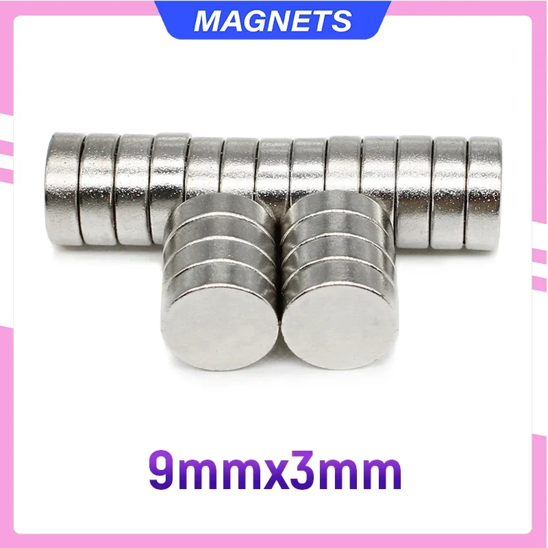 10/20/50/100/200/300PCS 9*3mm Small Round Rare Earth Magnet 9x3mm Permanent Neodymium Magnet Strong N35 Disc Search Magnet 9x3