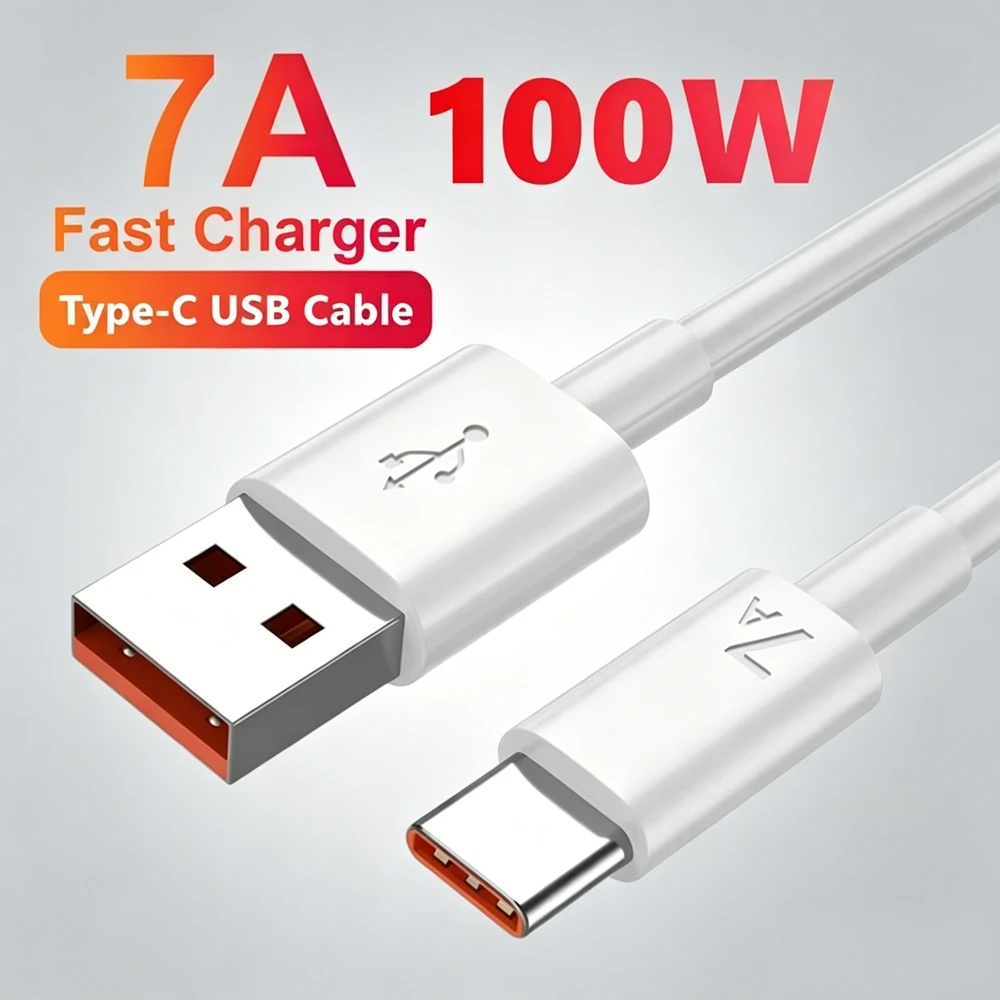 7A 100W Type C USB Super Fast Charging Cable For Huawei Mate 60 P60 Nova 12 13 Xiaomi 14 15 Honor 400 Redmi Note 15 Pro POCO X7