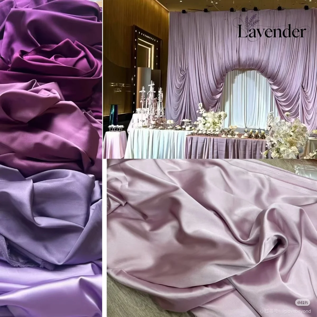 Pearlescent Satin Fabric Glossy Soft Satin for DIY Wedding Banquet Backdrop Decoration