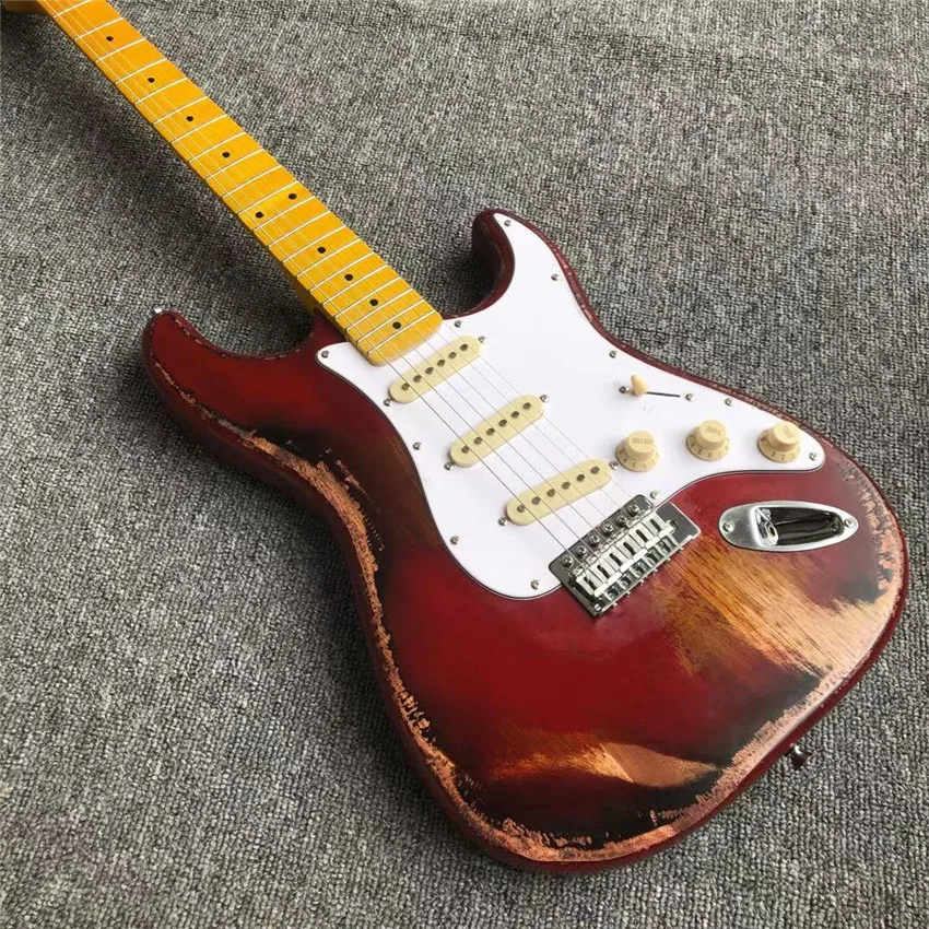 good quality cream heavy Relic vintage style hand made rosewood fretboard electric guitar guitare guiter guitarra gitar guitars