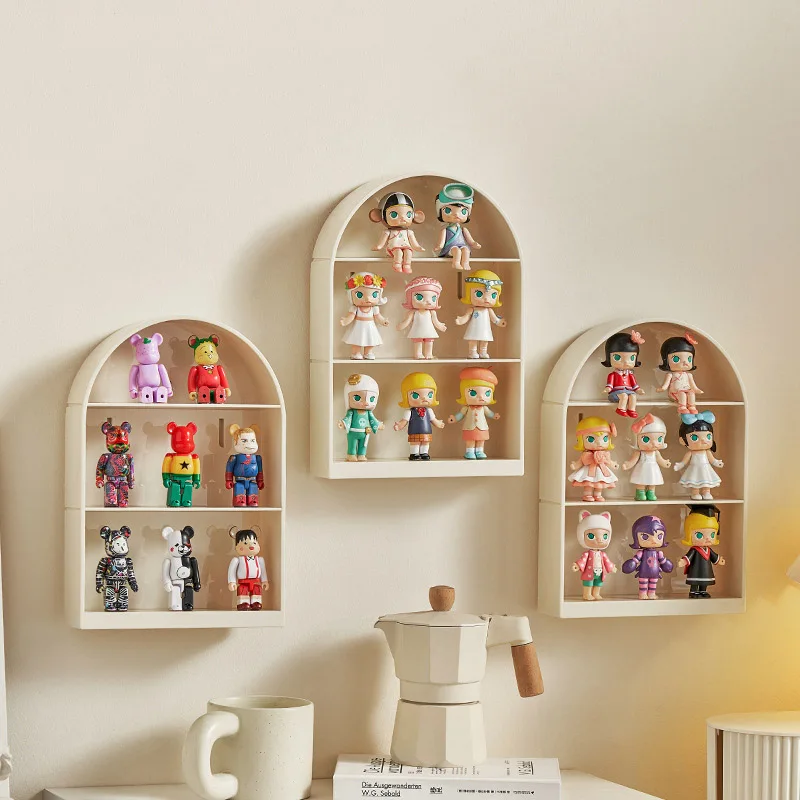 Wall Mounted Showcase PET Blind Box Figures Display Case Figures Display Stand Doll Toy Storage Box Model Artcrafts Organizer