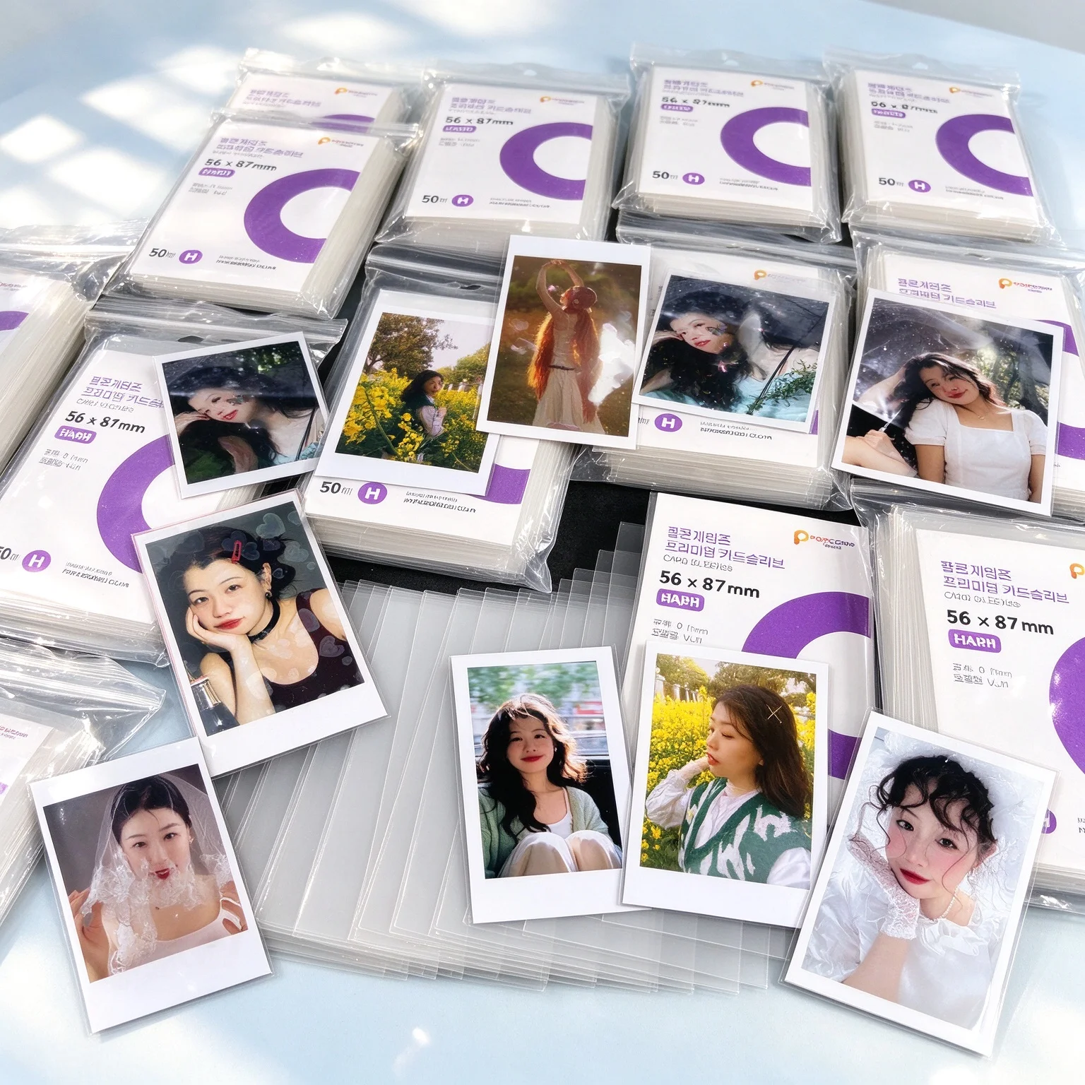 50Pcs 56x87mm 63.5x88mm Hard Card Sleeves Clear Acid Free CPP Anti-Scratch Kpop Photocard Holder Protector Album Binder Film