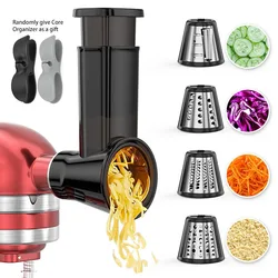 Slicer Shredder Attachment for Kitchenaid Stand Mixer Food Slicer Accessories with 4 Blades Cheese Grater Fit for Kitchen Aid