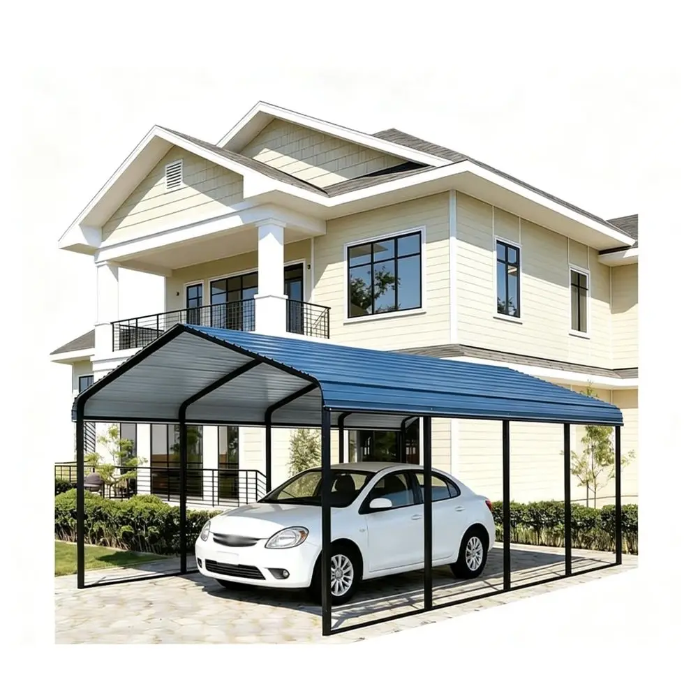 

Duty Metal Carport with Vertical Roof Extra Large Galvanized Steel Shelter for Vehicles, RV, Boat Portable Garage amp AllWeathe