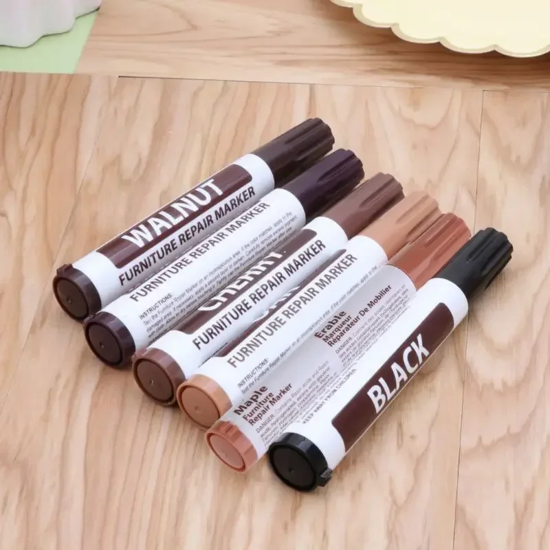 Wood Stain Touch-Up Marker Wood Furniture & Floor Pens Scratch Repair Marker Wax Sticks for Home, Carpenters