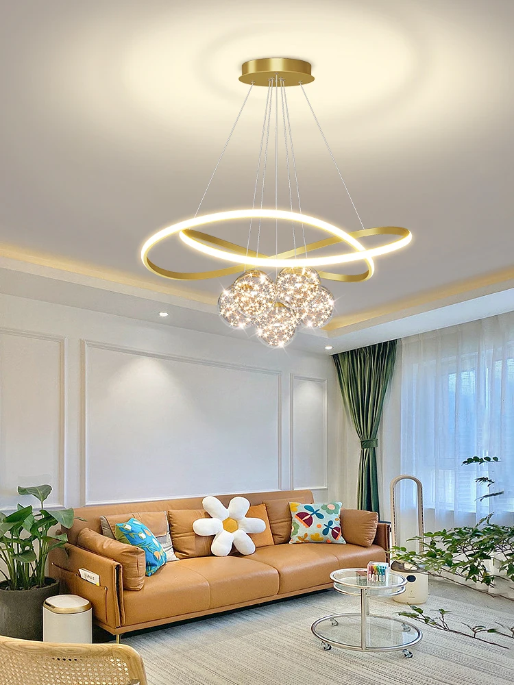 Imagem -03 - Modern Led Golden Chandeliers para Sala de Estar Quarto Jantar Cozinha Pendurado Iluminação Pingente Indoor Home Lights