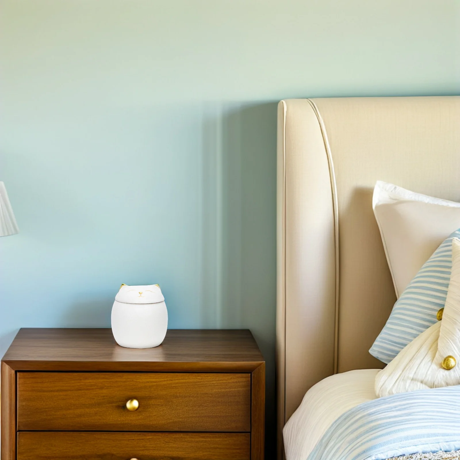 

Cat Ceramic Tea Jar Kitchen Storage Jar Mini Cartoon Cat Canister Decorative Multi-Function Storage Container for Tea Snacks