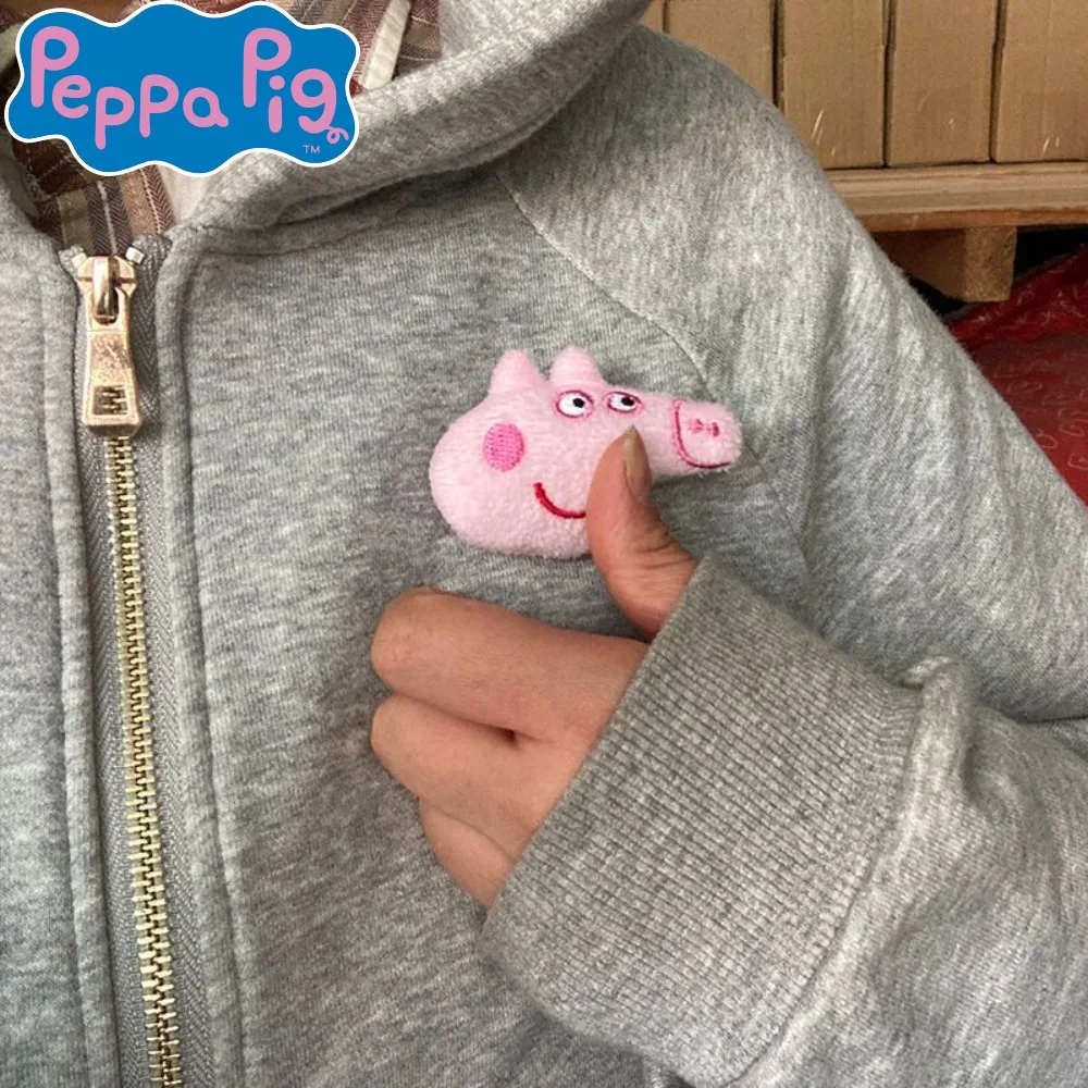 Peppa Pig Hairpins Hair Rope Children Kawaii Peppa Pig lovely Hairpins Hair Rope Brooch Girls Accessories Students