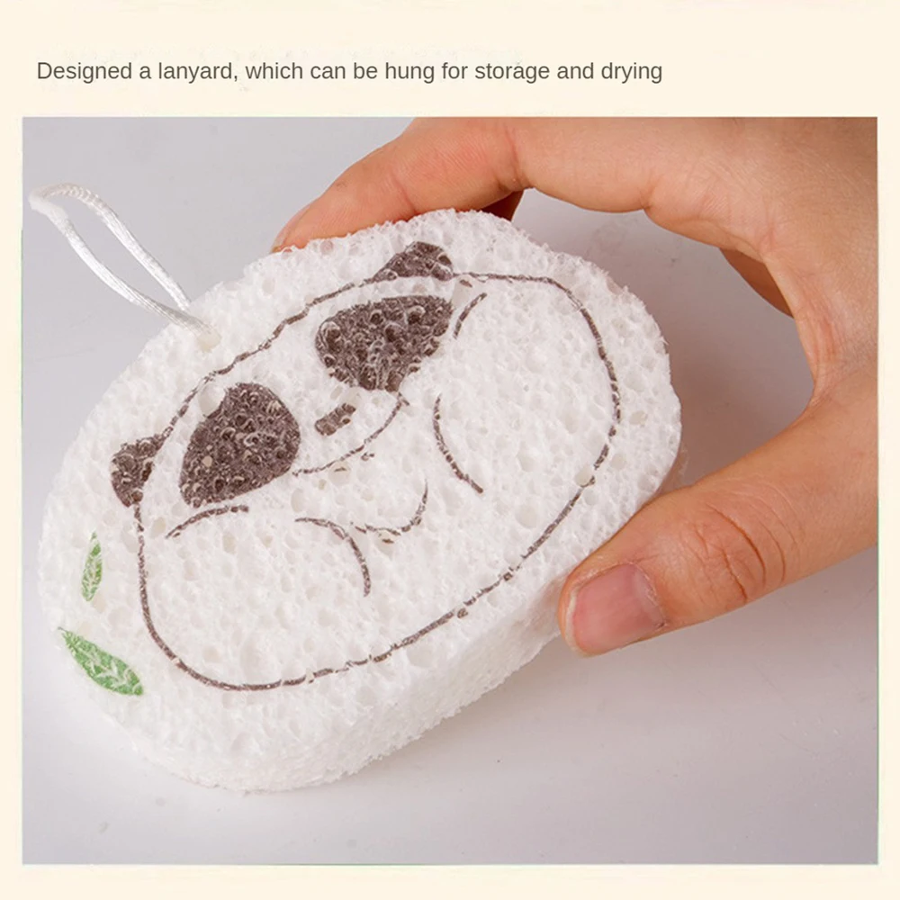 Cartoon Wood Pulp Cotton Dishwasher Easy To Blister After Dehydration Making It More Snug To The Body Wood Pulp Cotton Dishcloth