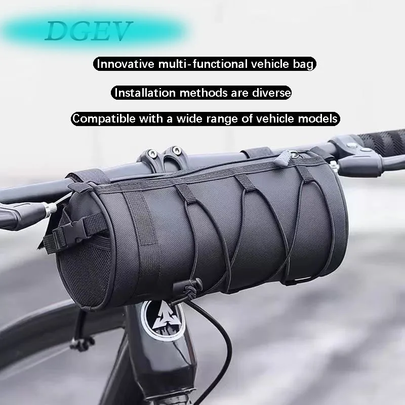 Multi-Functional Portable Cycling Bag Front Frame Bicycle Storage Bag Road Bike Organizer Oxford Fabric Black Bag