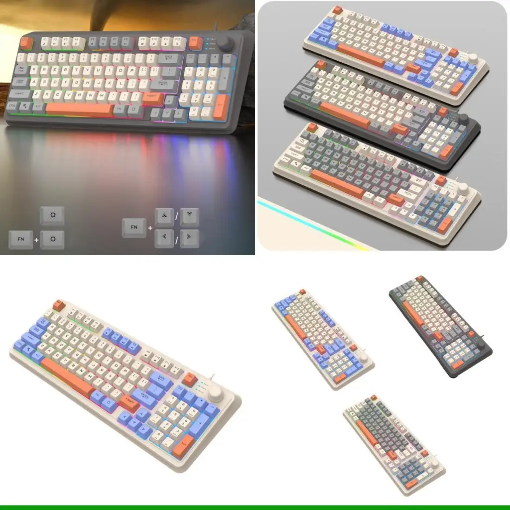 

U55C Corded Gaming Keyboard for PC Gamers LED Backlit Keycap Mechanical Keyboard