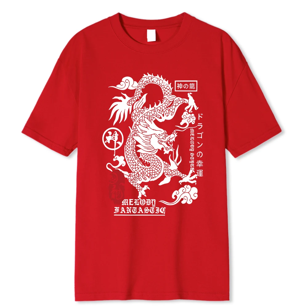 The Harajuku Dragon Funny Pattern T-Shirts Men Fashion Breathable Tshirt Loose Summer Shirts Tee Oversized Clothes Cotton Tops