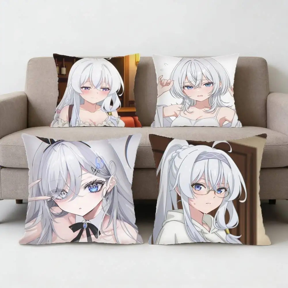 

Wandering Witch The Journey of Elaina Anime Girl Pillow Case Sofa Living Room Bedroom Headboard Cushion Square Cushion Nap Time
