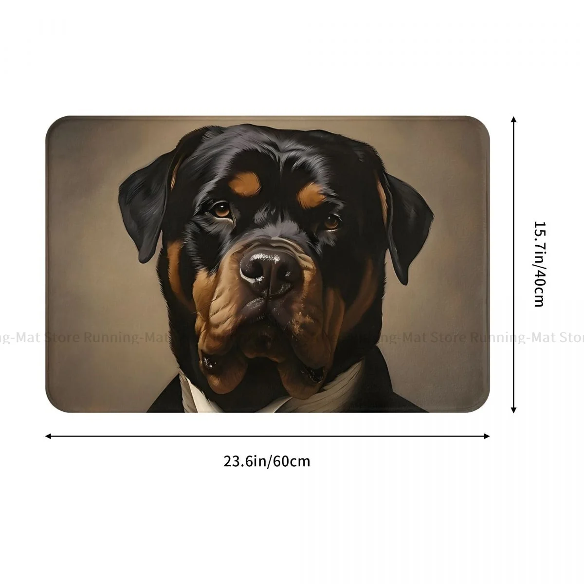 Rottweiler Dog Non-slip Doormat Kitchen Mat Dapper Rottweiler Portrait Art Floor Carpet Welcome Rug Home Decor