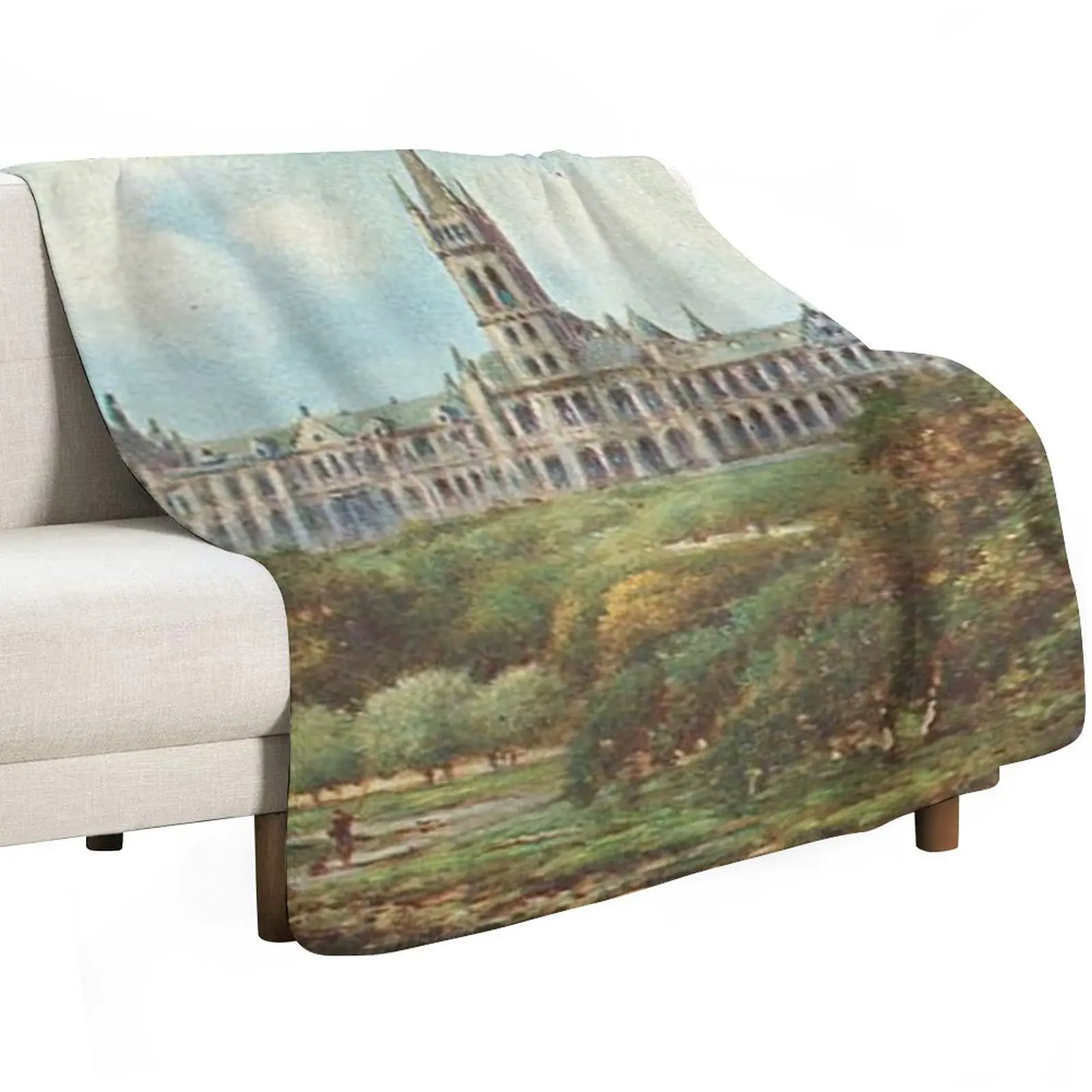 Vintage Illustration of Glasgow University Throw Blanket blankets ands Warm Sofa Quilt manga funny gift Camping Blankets