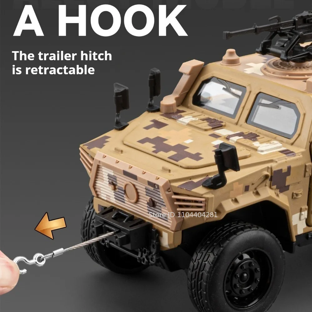 1:32 Scale DongFeng Mengshi Sabertooth Miniature Model Alloy Diecast Toy Car Sound Light Pull Back Door Opened Vehicle Kid Gifts