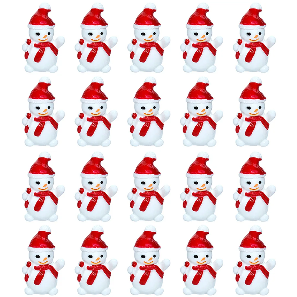 

30pcs Mini Snowman Resin Christmas Decor Adorable Statue For Indoor Outdoor Garden Room Desktop Xmas Party Favors Ornament