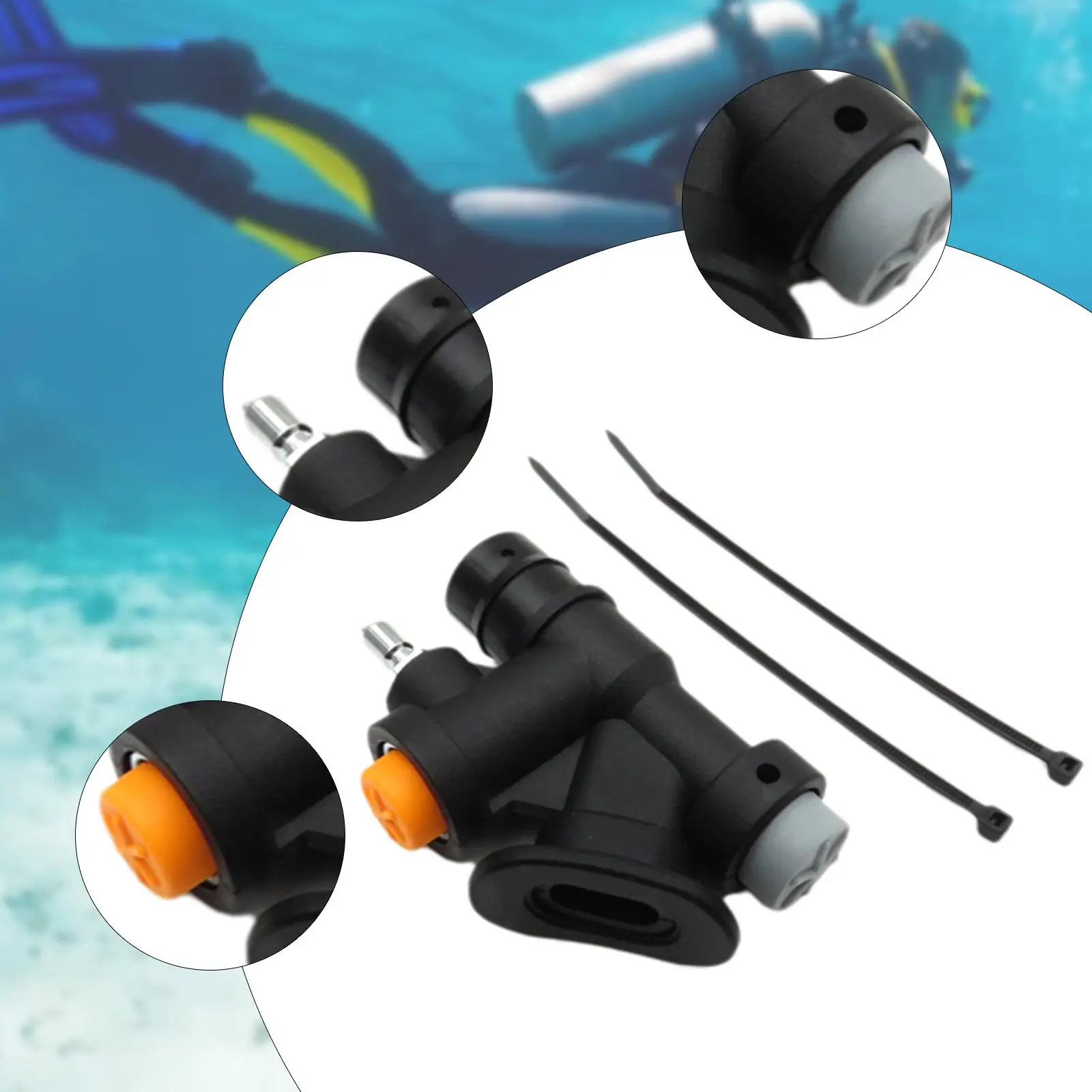 BCD Diving Accessory Power Inflator Valve 45 Degree K Style Compact Plastic Universal for Scuba Setups