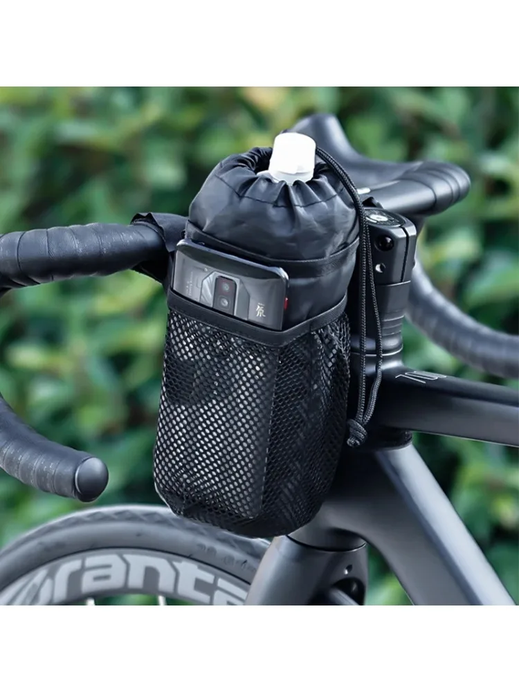 AliExpress NONE Bicycle Bag Bike Bottle Holder Handlebar Stem Thermal Bag with Mesh Pocket Coffee Cup Holders Cycling Water Bottle Carrier Bag