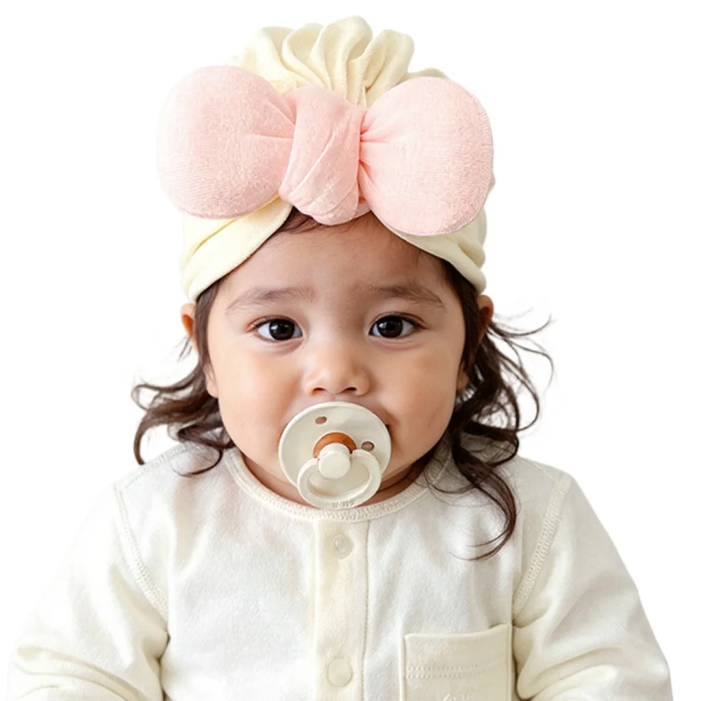 

3-12M Soft Newborn Hat Bowknot Baby Beanie Sleep Cotton Infant Bonnet Baby Cap for Girls Kids Hats Newborn Photography Props