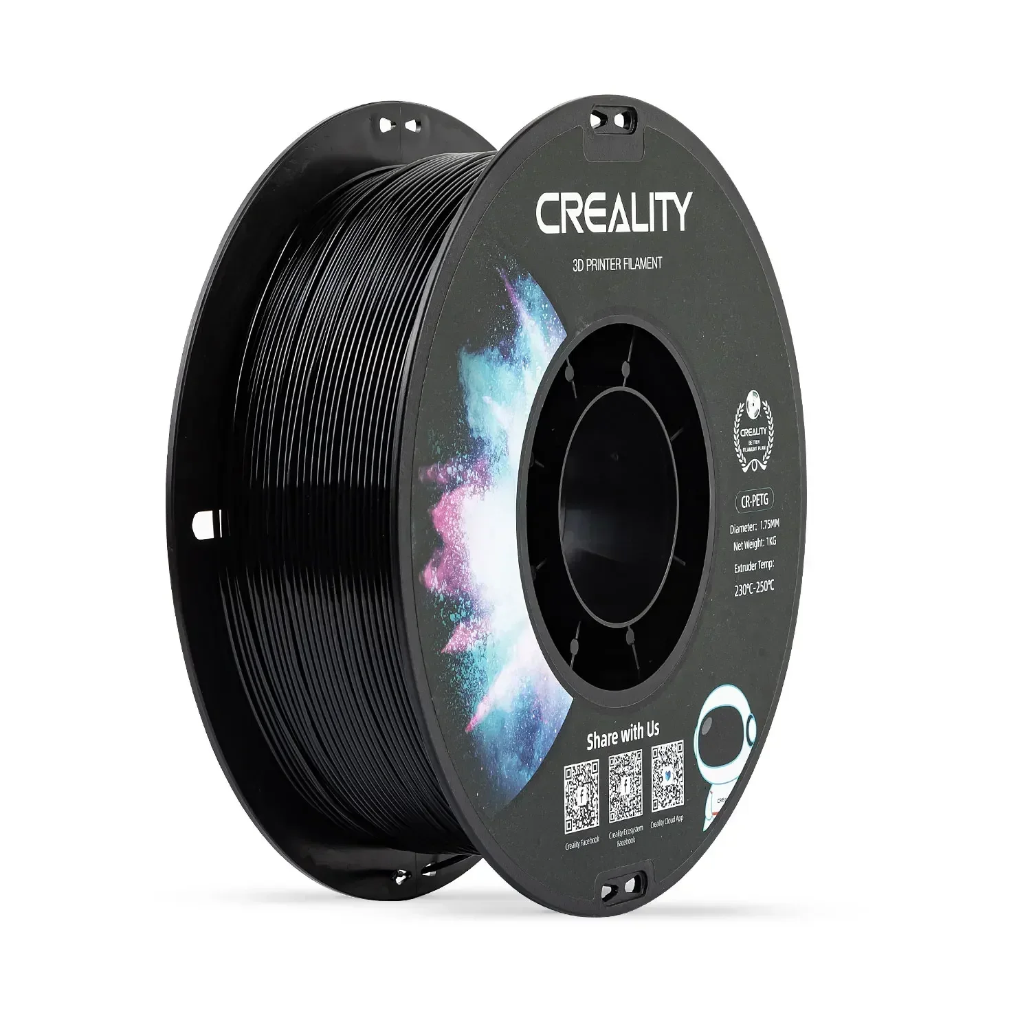 Imagem -02 - Creality Impressora Original Cr-petg Filamento 1kg 1.75 mm Cores Escolher Alta Temperatura Eco-friendly Inodoro Não-tóxico Excelente