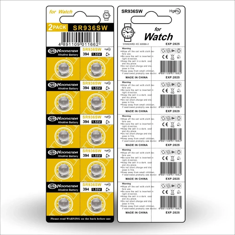 New AG9 394 LR936 394A L936F SR936SW 1.55V Lithium Batteries Button Battery for Watch Toys