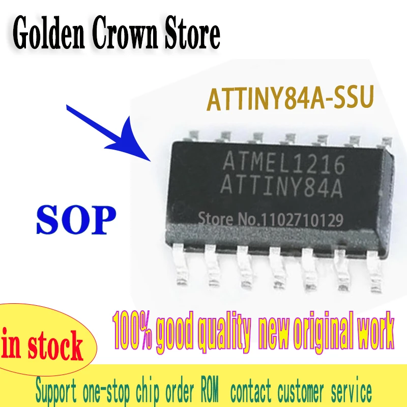 5~10 Pcs/Lot 100% ATTINY84A-SSU ATTINY84A SSU SOP-14 Chipset  New and Original In Stock