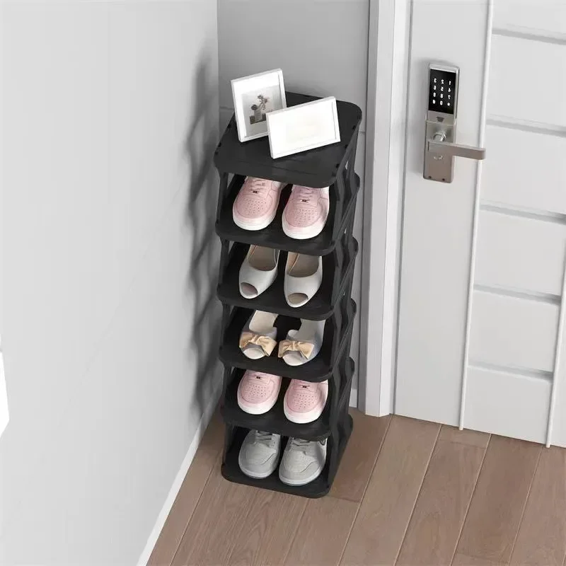 Shoe Rack Folding Simple Shoe Rack Door Corridor Narrow Shoe Cabinet Student Dormitory Storage Finishing Shoe Rack