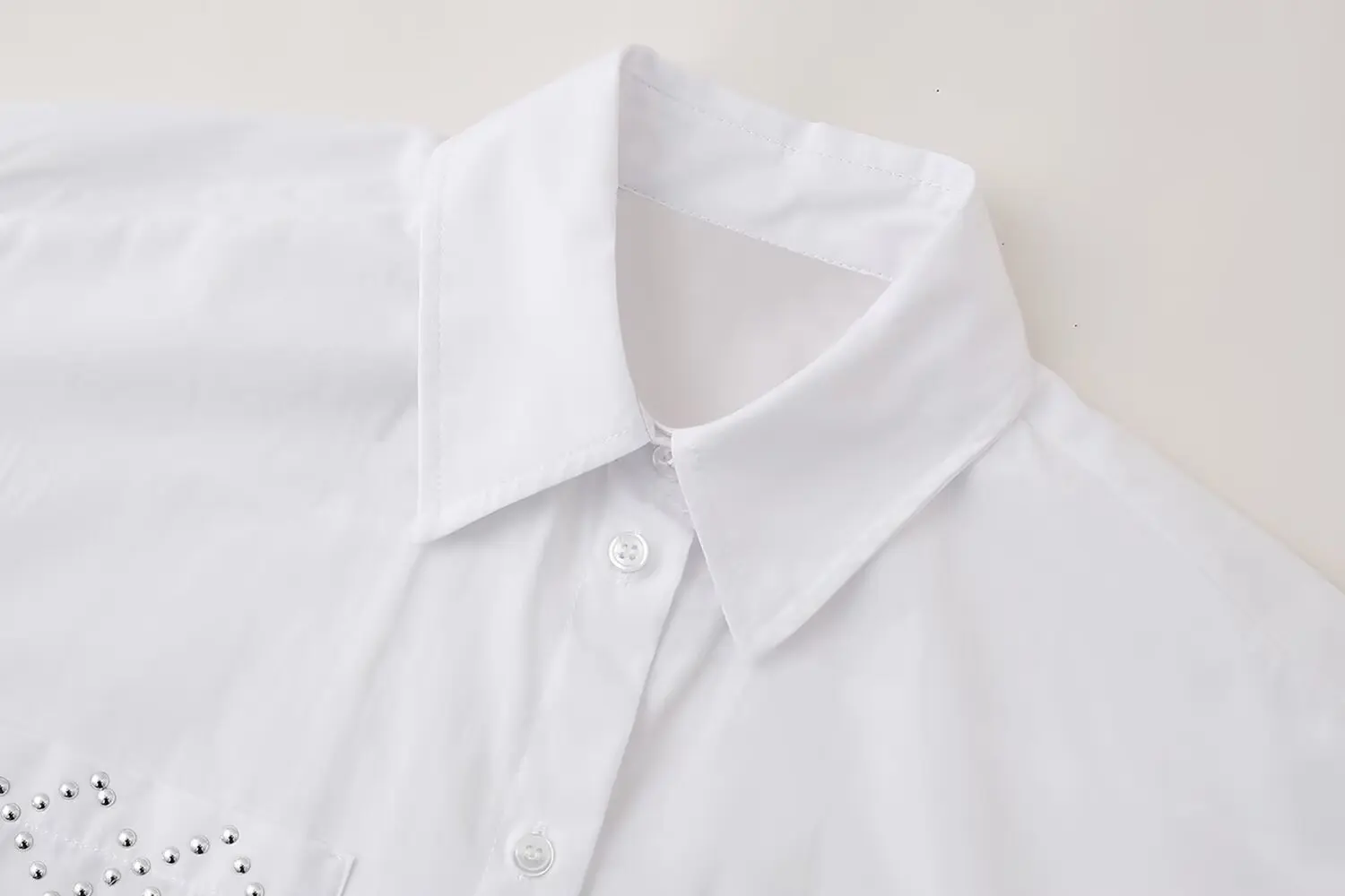 BB6558 2025 autumn new women's clothing European and American style slimming versatile long sleeved studded loo