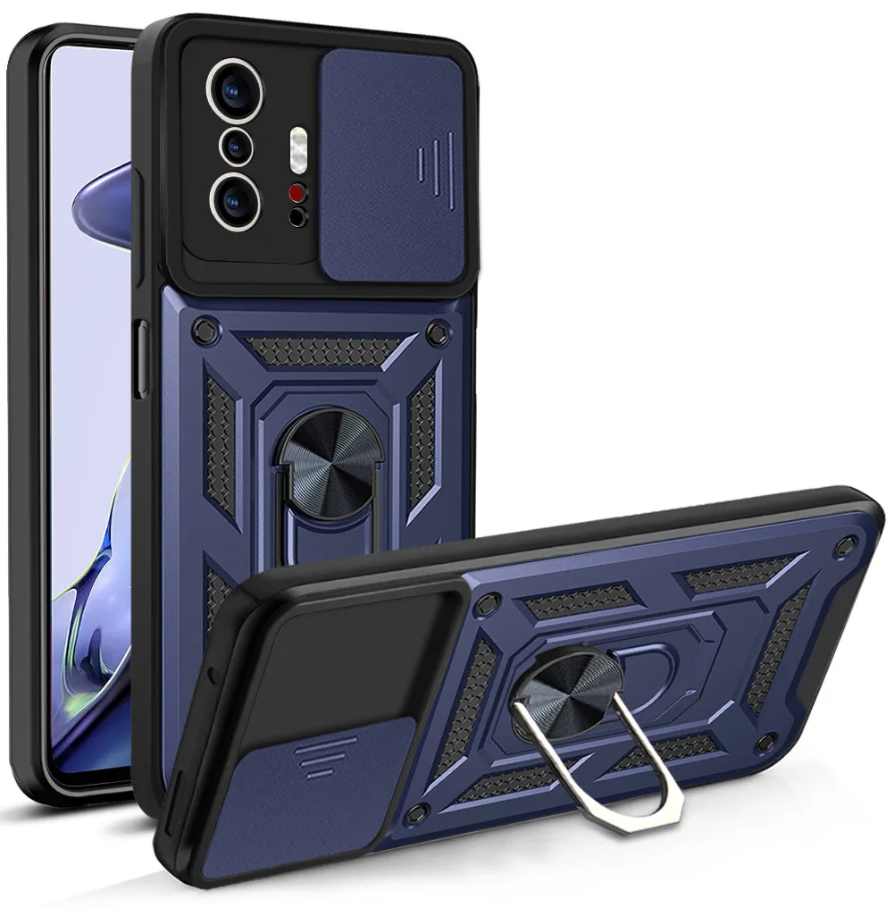 for Xiaomi Mi 11T Pro Case Xiaomi Mi 11 T Pro Shockproof Armor Camera Lens Protection Magnet Holder Ring Case Cover