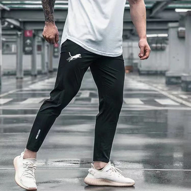 Men\'s Running Pants Sports Stretch Jogging Fitness Training Tight Fitting Pants Quick Drying Thin Sportswear Training Sports