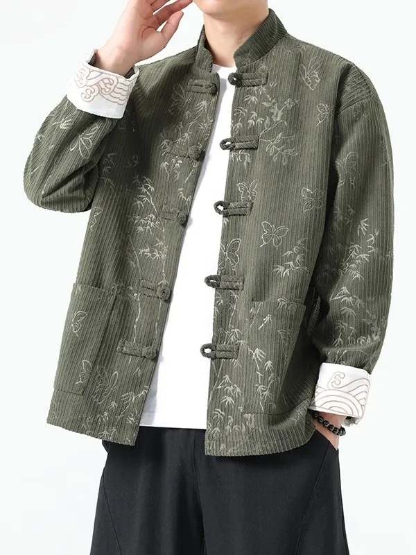 New Autumn Chinese Sle Couple Tang Suit Men's Women's Loose Velvet Jaet Outerwear Zhongan Coat Red Warmth Faion