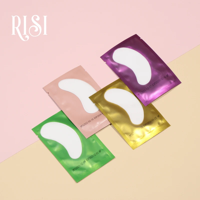 RISI 20/50Bag Eyelash Extension Paper Patches For Eye Stickers Hot Eyelash Under Eye Pads Eye Paper Patches Tips Sticker Wraps