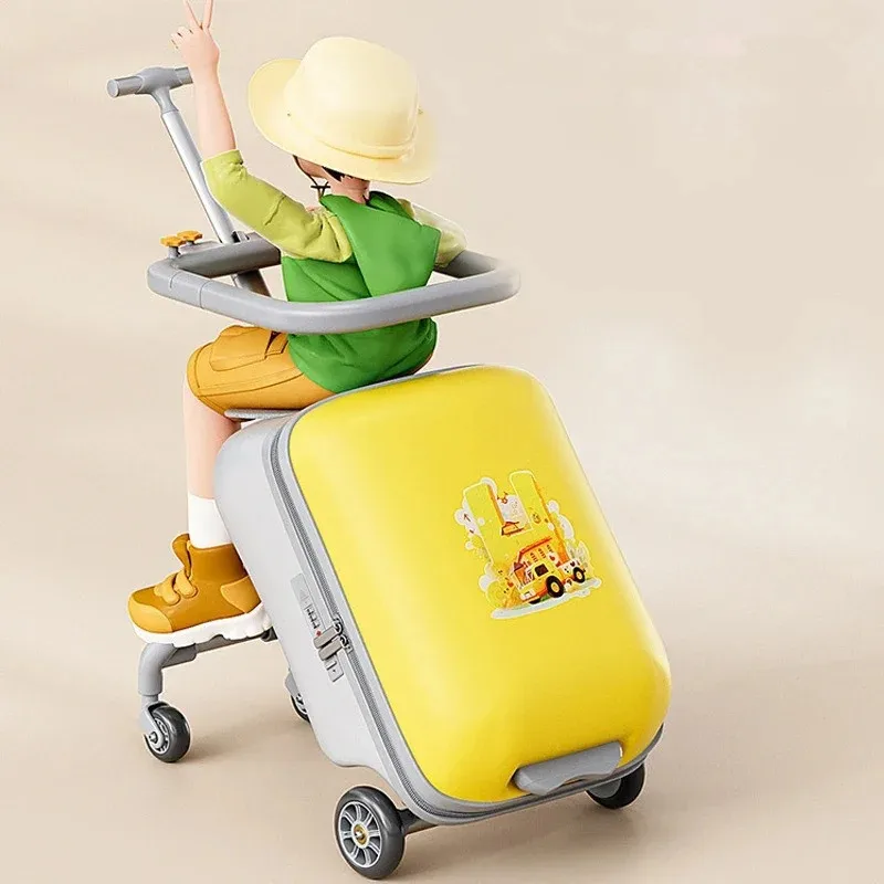 حقيبة أمتعة للأطفال حقيبة ركوب ومشي للطفل بنين بنات عربة حمل على عجلة الأمتعة حقيبة سفر حقيبة الصعود