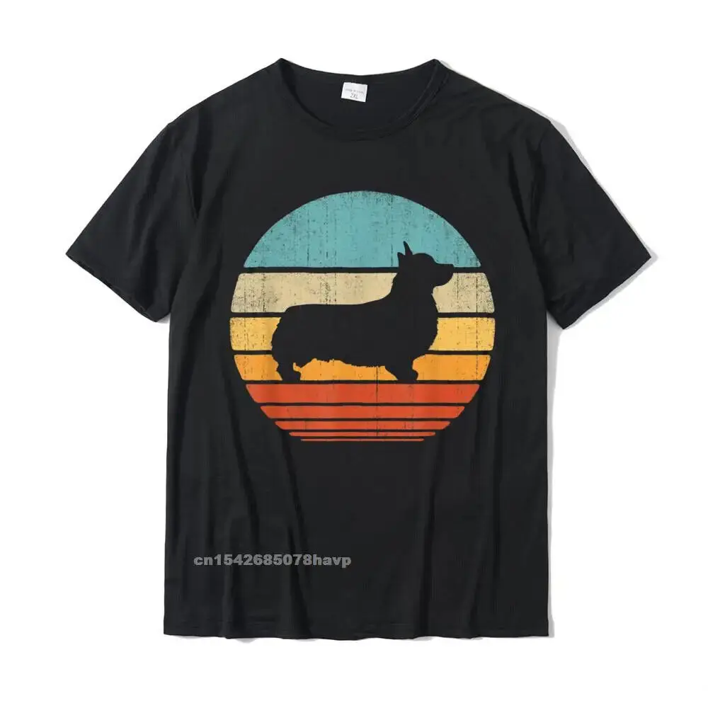 Corgi Vintage Silhouette 60s 70s Retro Gifts Dog Lover Men T-Shirt Gift Tops Shi