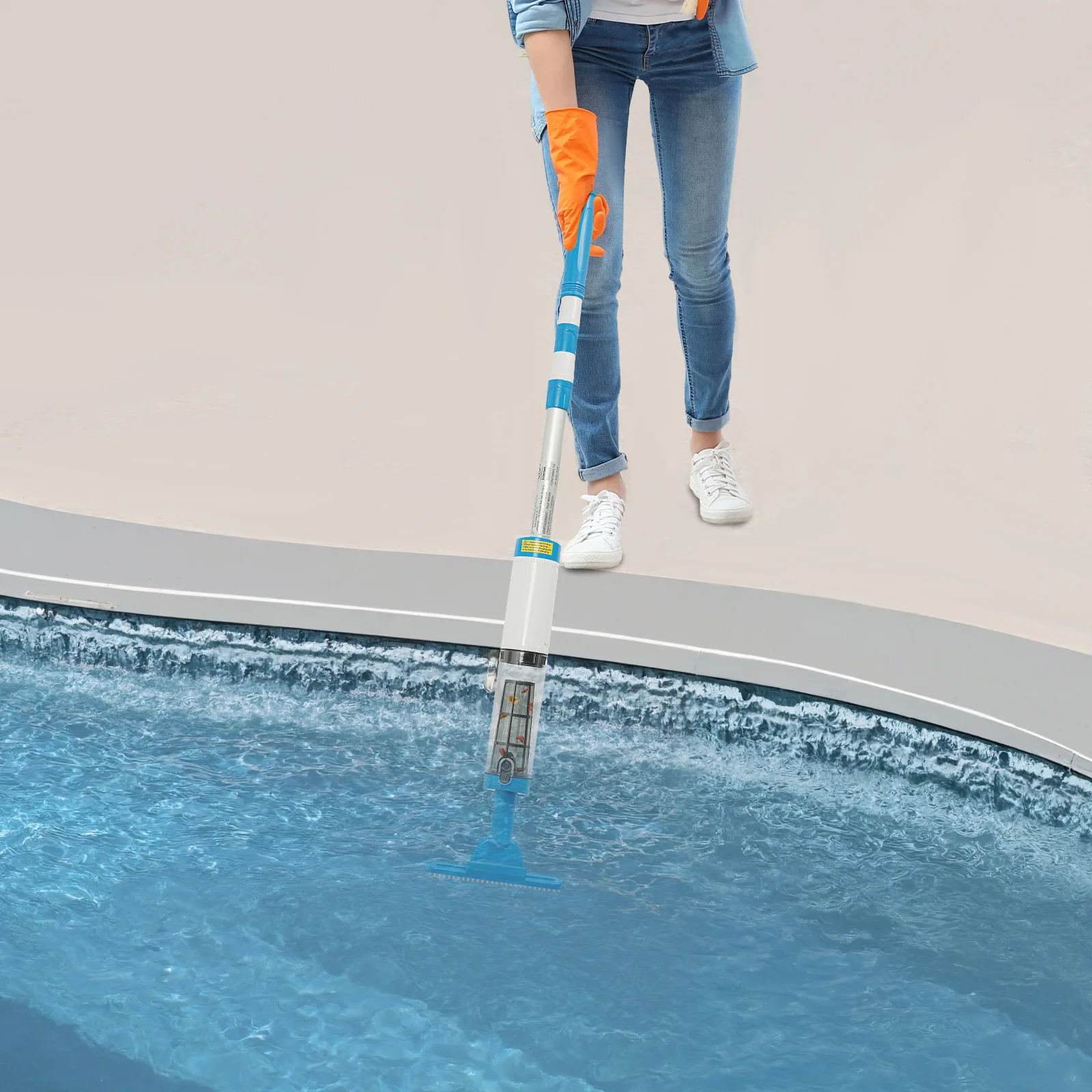 Aspirateur de piscine 3 en 1, aspirateur de piscine avec écran et poignée, aspirateur de piscine à main pour piscines