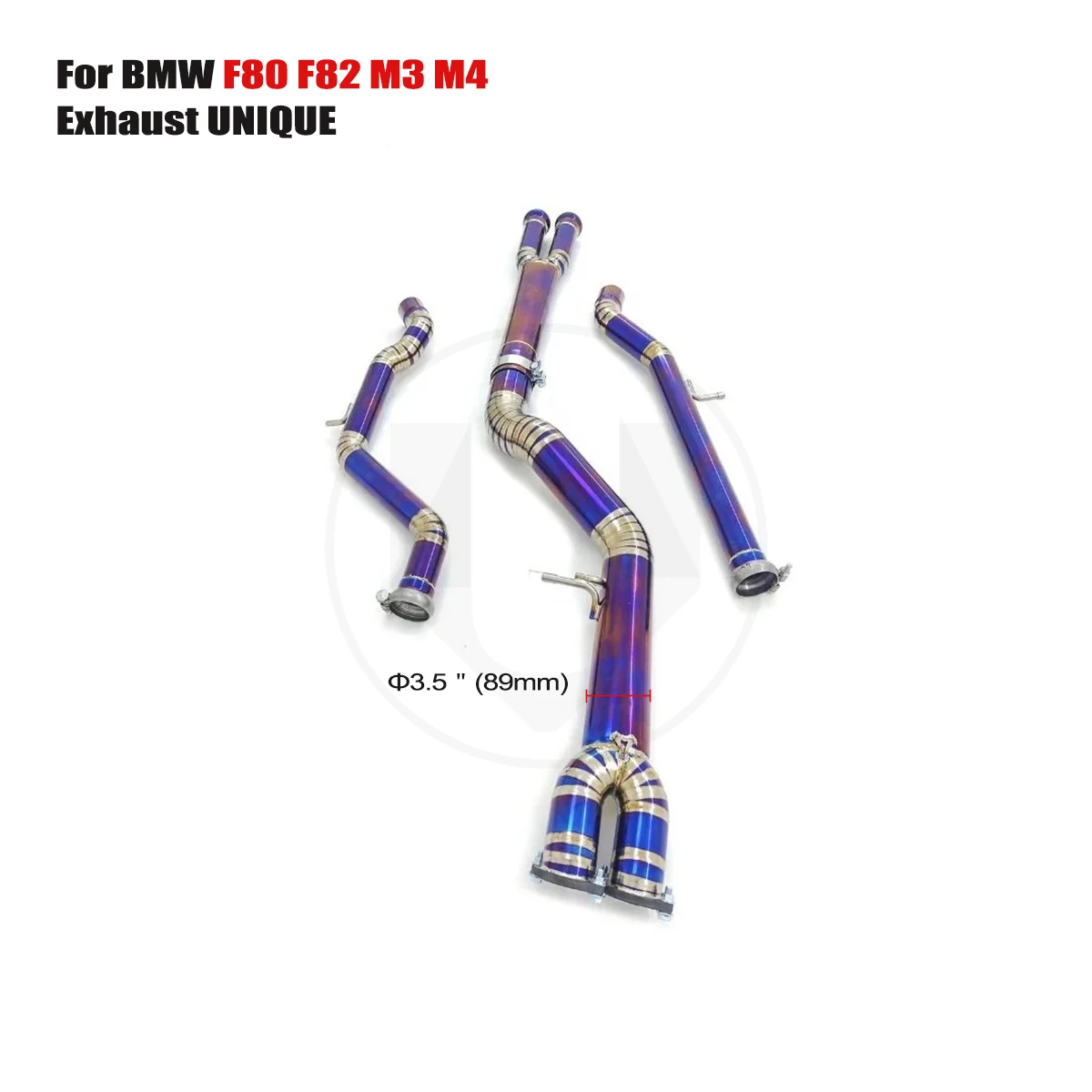 

UNIQUE mid pipe For 2014-2020 Bmw F80 F82 F83 m3 m4 s55 3.0T Single-tube 89mm Equal Length titanium exhaust mid X-pipe