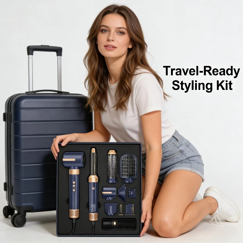 

7 в 1, щетка для фена, бесщеточный высокоскоростной фен с диффузором, ионная фен, расческа для укладки волос с горячим воздухом, автоматические бигуди