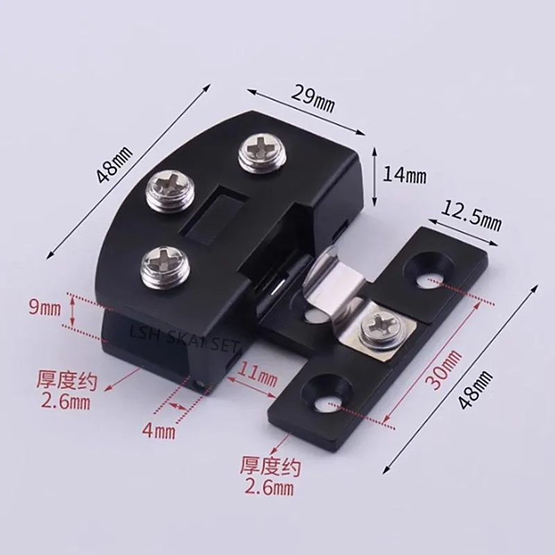 Non-perforated Glass Hinges High-quality Stainless Steel Glass Door Hinge Cupboard Display Cabinet Door Clamp Furniture Hardware image 3