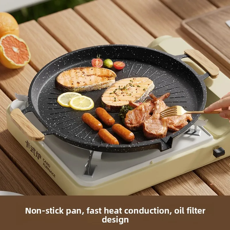 Nonstick Induction Cooktop Korean Maifan Stone Portable Outdoor Home Sausage Fish Meat Grill Pan