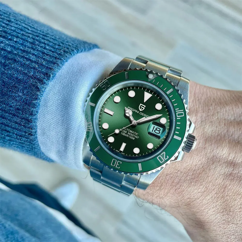 Men's Classic Green Mechanical Watch, Waterproof Gift