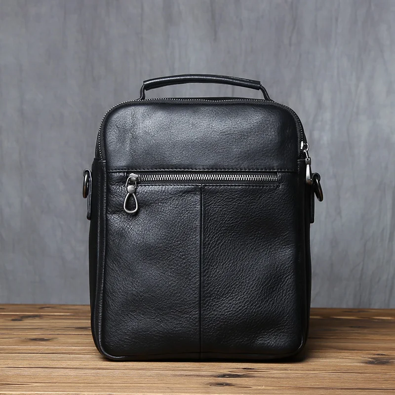 NZPJ Leder Herren Umhängetasche Natürliches Rindsleder Lässige Umhängetasche Business Fashion Kleiner Rucksack Geeignet für 10-Zoll-IPad – Detail 8